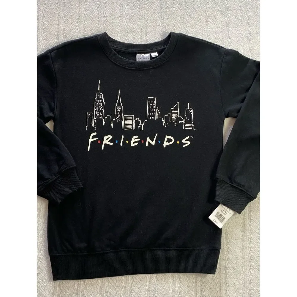 FRIENDS GIRLS Size M(8) Cityscape Fleece Crew Sweatshirt